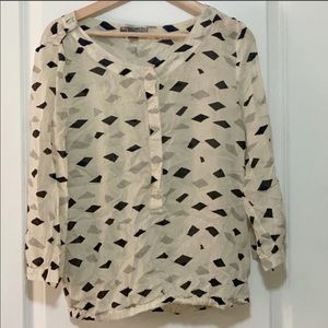 Cream and black blouse